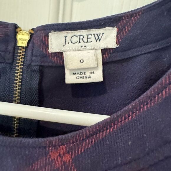 J Crew Plaid Relaxed Windowpane Printed  W 2 Pockets Dress   Sweet - size 0 - Picture 4 of 6